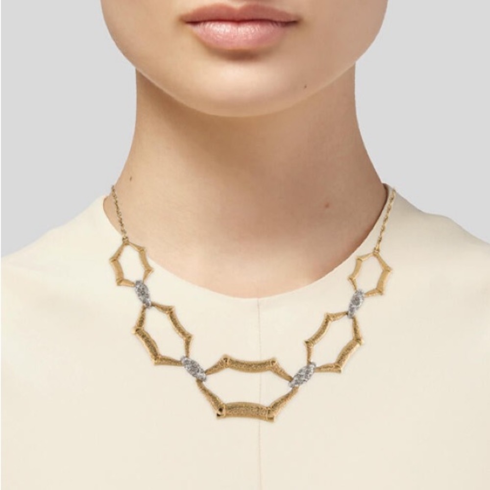 Alexis Bittar crystal link necklace.